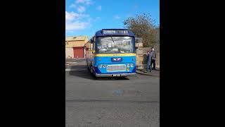 AEC Reliance (VMP10G) reversing into Dundee Museum of Transport having completed a Tour run.