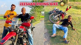 Zeeshan Riding Big Bike  Gir Gaya Bike se 