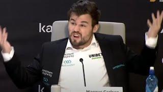 Magnus Carlsen Reacts to the Question in Press Conference: "WE TRY!" | World Chess Championship 2021