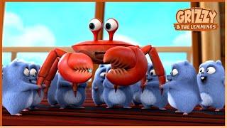 Crab Crush | Grizzy & the lemmings (Clip) |  Cartoon for Kids