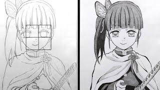 How to draw Kanao Tsuyuri from- [Demon Slayer] easy tutorial