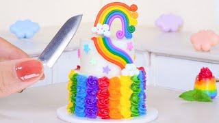 Rainbow Cake Decorating  Sweet Miniature Rainbow Cake Recipe Idea 