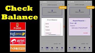 Automated USSD check balance functionality remotely with mobile money TIGo Mpesa MTN Airtel. #ussd