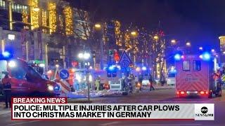 Car plows into crowd at Christmas market in Germany, injuring multiple people, police say