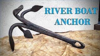 Forging process of the river boat anchor. Forgewelding.