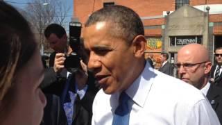 Video: President Obama greets diners at Zingerman's Deli in Ann Arbor