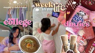 COLLEGE DIARIES: first week of classes, healthy habits, GRWM, study with me, cafe hopping, + more!