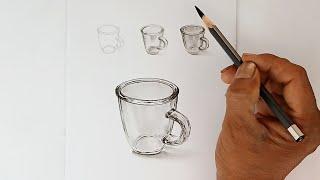 How to draw glass cup by with easy ways /Easy pencil drawing/