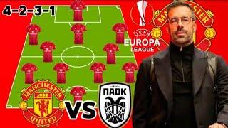 Ruud Van Nistelrooy Europa League Debut ~ MAN UNITED VS PAOK FC Predicted Line up in UEL Matchday 4