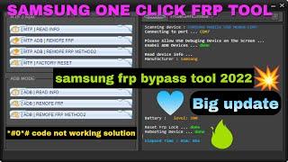 samsung frp enable adb one click done | samsung frp android 12 2022 | SAMSUNG ONE CLICK FRP TOOL