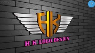 H K 3D logo design-amazing logo design[Vandy Design]