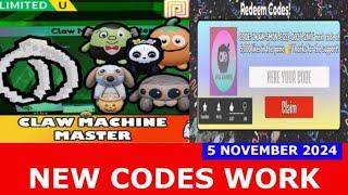 *NEW CODES* Claw Machine Master - Collect Plushies! ROBLOX | NOVEMBER 5, 2024