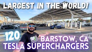 LARGEST Tesla Supercharger in the WORLD! 120 Tesla/NACS EV Chargers at Barstow, CA