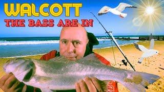 Sea Fishing Walcott Beach Big Bass Caught  Me Jo & Andy  North Norfolk sands angling