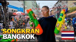 FIRST SONGKRAN 2024  World's LARGEST Water Fight Khaosan Road