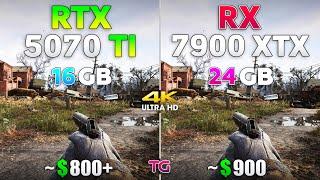 RTX 5070 Ti vs RX 7900 XTX - Test in 10 Games