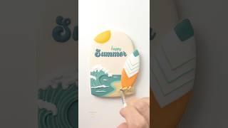 Summer Beach Surfing Cookie #summerbakes #surfing #cookievideos #decoratedcookies #satisfying