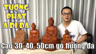 Tượng gỗ Phật A Di Đà | Cung kính thỉnh về 3 bức A Di Đà gỗ hương đá!