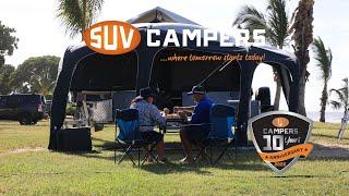 SUV Campers showcasing our incredibly easy AIR ANNEX - No Poles!