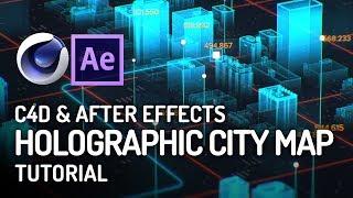 INSANE Holographic City Map Tutorial from Scratch  -  Cinema 4D & After Effects