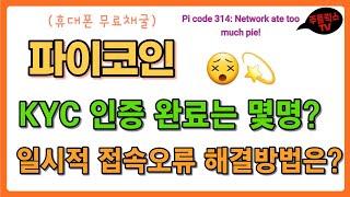 파이코인 / KYC인증은 몇명이 완료했을까?(설문조사 현황) / 일시적 접속오류 해결방법 / 비밀번호 분실에 주의 / PI NETWORK