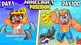 I Survived 100 Days as POSEIDON in Minecraft