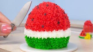 Membuat Kue Semangka Mini yang Memuaskan Mini Watermelon Cake ASMR