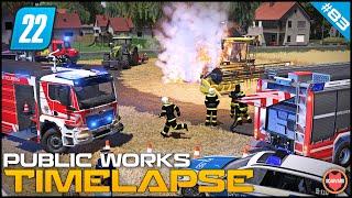  Combine Harvester On Fire - Fire Emergency ⭐ FS22 City Public Works Timelapse