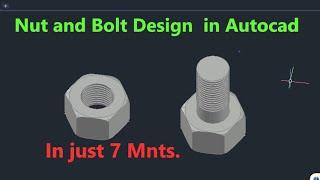 Nut and Bolt Design in Autocad