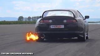 1300 HP Toyota Supra Twin Turbo 0-300+ at dragstrip!