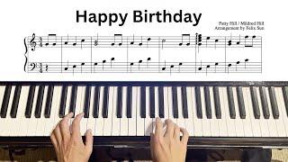 Happy Birthday (beautiful easy piano solo + sheet music)