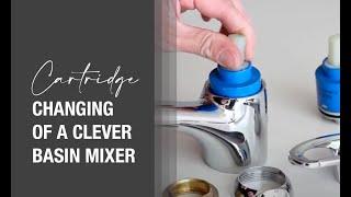 Cartridge changing of a Clever basin mixer
