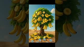 Monkey and grandmother plant banana tree in desert but the tree fall #ai #monkey #grandmother