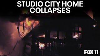 Studio City home collapses live on TV minutes after fire erupts