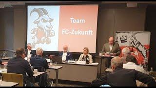 Dieter Prestin, Sonja Fuss & Stefan Jung präsentieren „FC-Zukunft“ (Tonqualität dürftig)