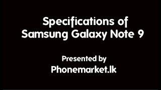 Samsung Galaxy Note 9 Price Sri Lanka