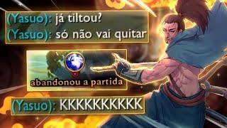 tiltou aos 5 min, aos 7 já ta quitando kkkk - ashe não aguentou a pressão do yasuo adc