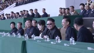 Kim Jong-un watches North Korea football match in Pyongyang