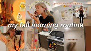 my FALL MORNING ROUTINE (9AM, living alone, self care & skincare)