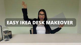 EASY IKEA desk makeover with contact paper!