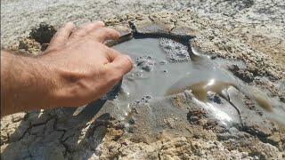 Active mud volcano - Azerbaijan