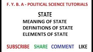 The State - Meaning, Definition & Elements