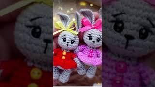 Нежные зайки  вязаные. Knitted bunny #knitting #crochet #вязание #игрушки #bunny #схемывязания