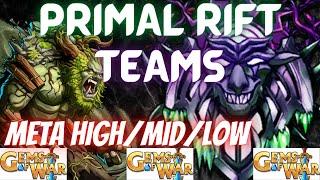 Gems of War 3 Best Primal Rift Teams Hi/Mid/Low | Primal Rift Faction Event Guide