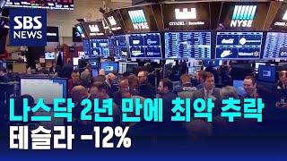 나스닥 2년 만에 최악 추락…테슬라 -12% / SBS