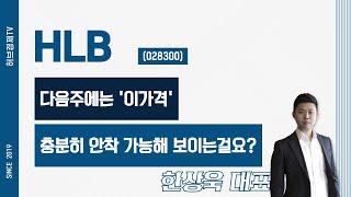 HLB (028300) - 다음주에는 '이가격' 충분히 안착 가능해 보이는걸요?
