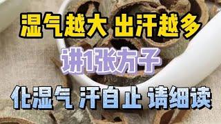 湿气越大，出汗越多，讲1张方子，化湿气，汗自止，请细读