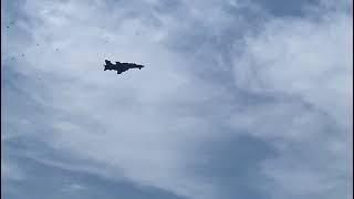 RAF BAE Systems Hawk 128 fly over Liverpool