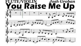 You Raise Me Up Flute Violin Sheet Music Backing Track Play Along Partitura