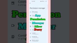 permission Manager allow and deny App permission|| #shorts #viral